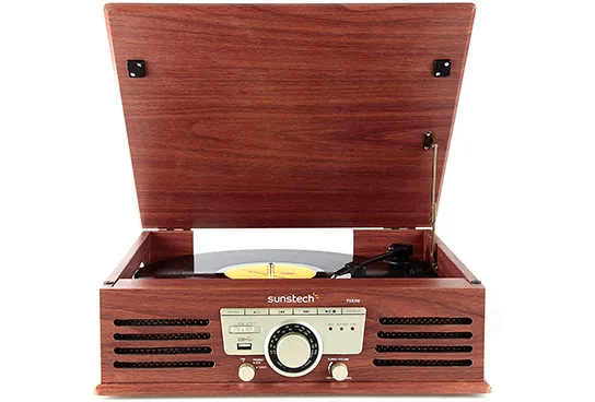 Tocadiscos Sunstech Pxr32wd Bluetooth/fm/usb/sd Madera - foto 4
