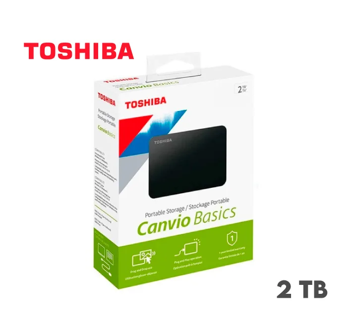 Disco Duro HDD TOSHIBA Externo 2.5" 1TB USB3.2 CANVIO BASIC NEGRO