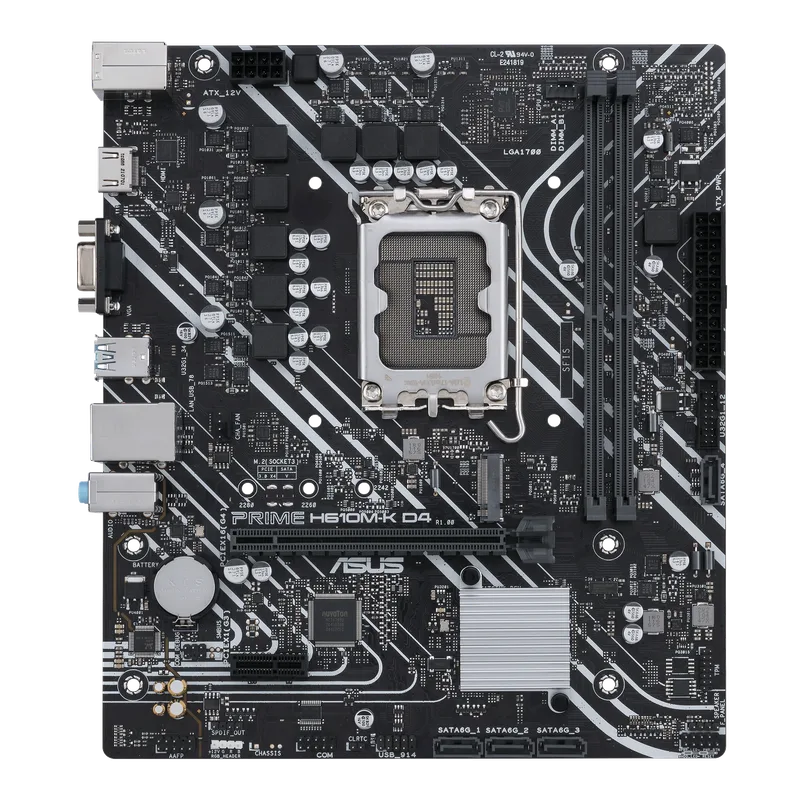 Placa Asus Prime H610m-k D4 Intel1700 HDMI 1pcie4.0 4sata3 Usb3.2 Matx