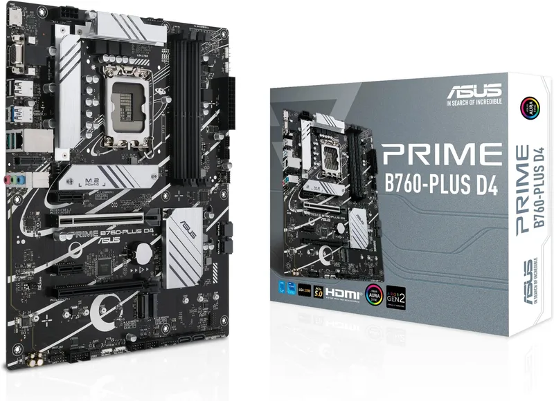 Placa Asus Prime B760-plus Intel1700 4ddr5 HDMI Pcie5.0 4sata3 Usb3.2 ATX