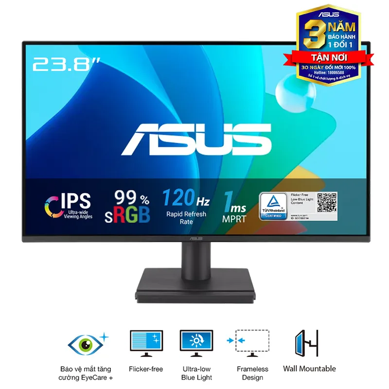 Monitor Gaming Asus Va249hg 23.8fhd IPS 1920x1080 120HZ 1MS 1*hdmi/1*vga Negro - foto 2