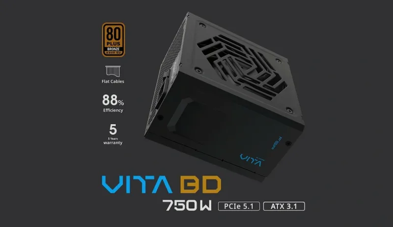 Fuente Alimentacion 750W FSP Vita BD 80+bronze ATX Negra - foto 3