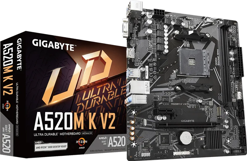 Placa Gigabyte A520m K V2 AMD AM4 2ddr4 HDMI Pcie3.0 4sata3 Usb3.2 M-atx