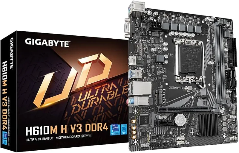 Placa Gigabyte H610m H V3 Intel1700 2ddr4 HDMI Pcie4.0 4sata3 Usb3.2 M-atx