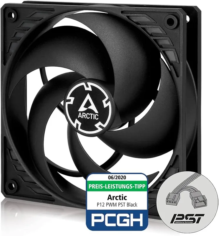 VENTILADOR 12CM ARCTIC P12 PWM PST NEGRO SLIM - foto 4