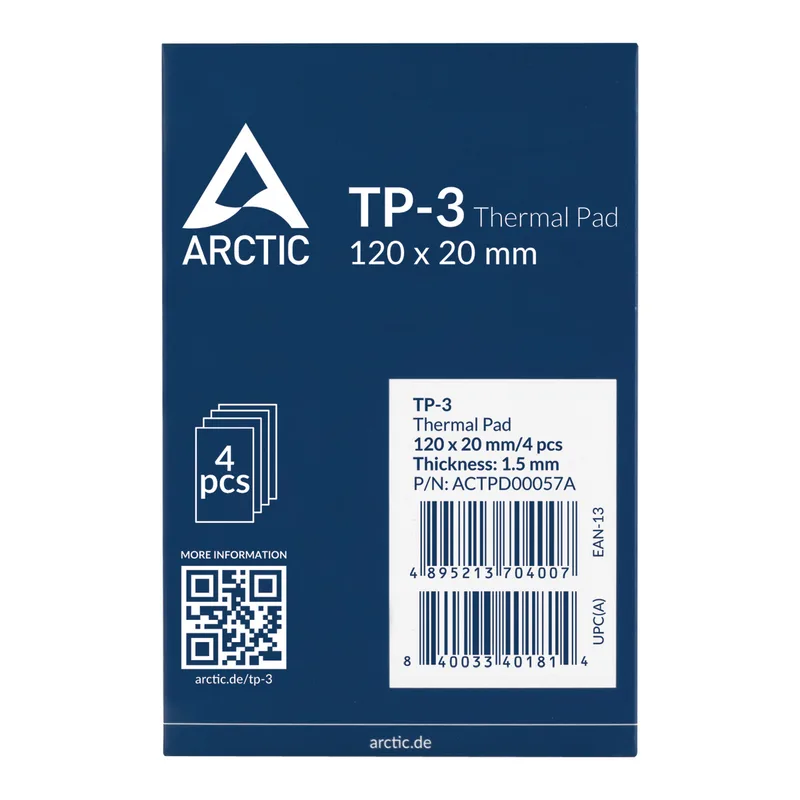 Almohadilla Pasta Termica Arctic 120x20x1,5mm Azul Pack DE 4 - foto 3