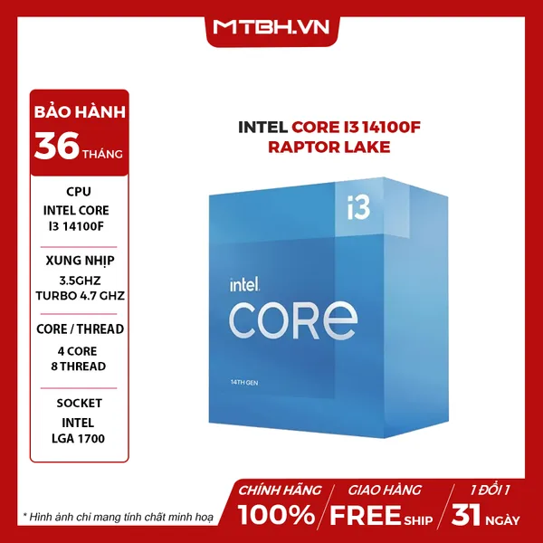 Micro Intel Core I3-14100f 3.5/4.7ghz Lga1700 Raptor Lake BOX - foto 2