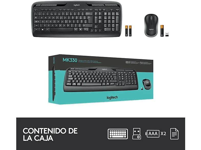 Combo Teclado/raton Logitech Mk330 Inalambrico Negro - foto 3