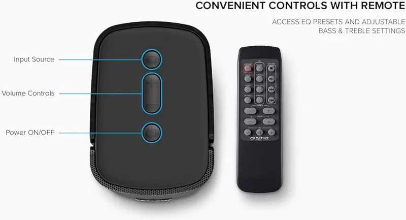 Altavoces Creative T100 Bluetooth Negro + Mando