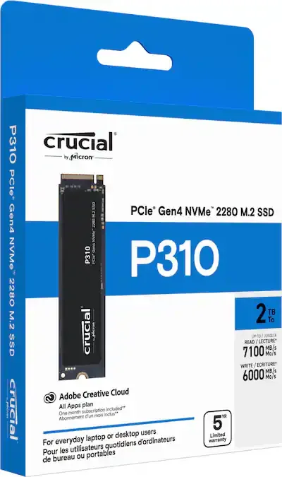 Disco Sólido SSD CRUCIAL M.2 1TB PCIE4.0 NVME P310 - foto 3