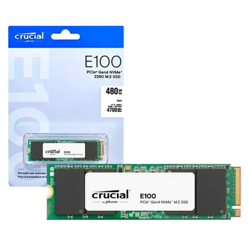 Disco Sólido SSD CRUCIAL M.2 1TB PCIE4.0 NVME E100 - foto 2