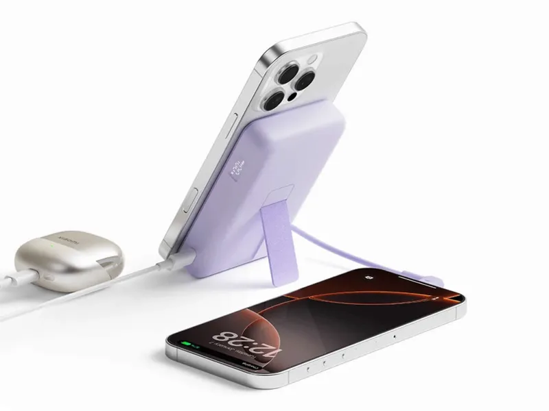 Powerbank Xiaomi Magnetic Powerbank 10000MAH With Built-in Stand Gray - foto 3