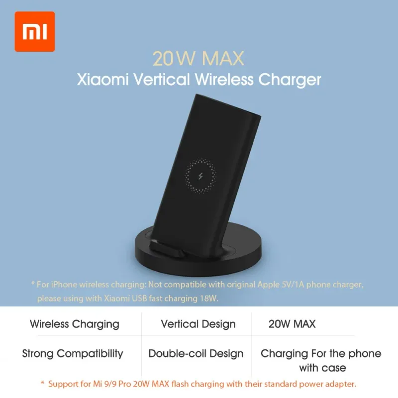Cargador Inalambrico Xiaomi MI 20W Wireless Charging Stand - foto 2