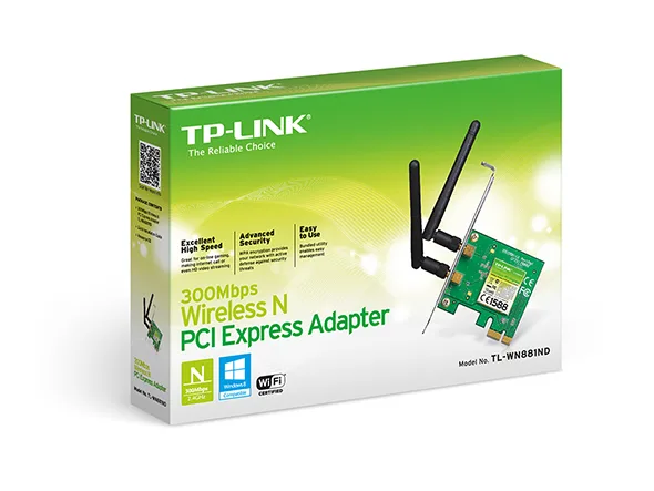 Tarjeta RED WIFI Tp-link Tl-wn881nd PCI-E N/300mbps 2ANTENAS