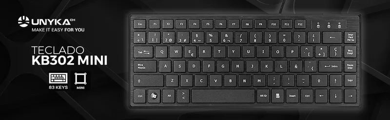 Teclado Unyka Kb302 Mini USB Negro - foto 3