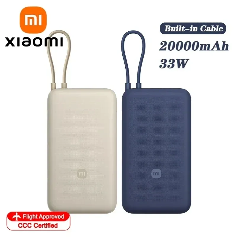 POWERBANK XIAOMI 33W 20000mAh INTEGRATE CABLE TAN - foto 2