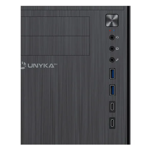 Caja Semitorre/micro-atx Unyka Numen S/fuente Usb3.0 Typec Negra