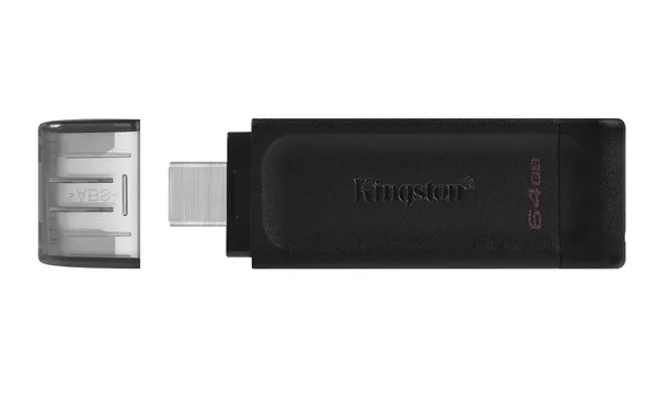 Pendrive Kingston 64GB Usb-c 3.2 Dt70 Negro - foto 2