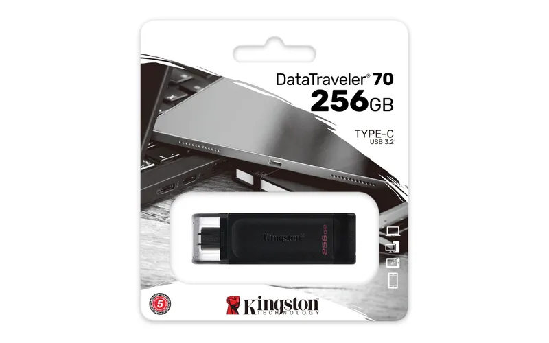 Pendrive Kingston 128GB Usb-c 3.2 Dt70 Negro - foto 2