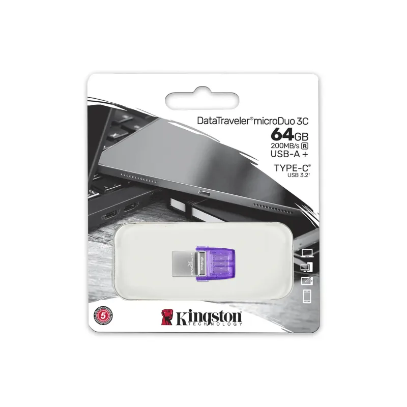 Pendrive Kingston 1256GB Usb3.2 Microduo 3C
