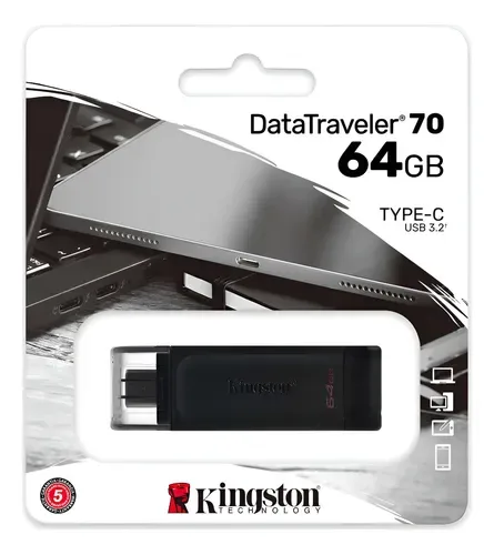 Pendrive Kingston 256GB Usb-c 3.2 Dt70 Negro