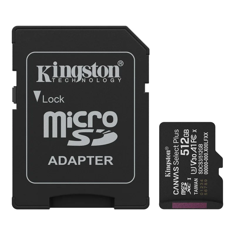 Microsd Kingston 64GB Cl10 Canvas Select PLUS + Adaptador