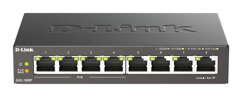 SWITCH D-LINK DGS-1008P 8 Puertos 10/100/1000