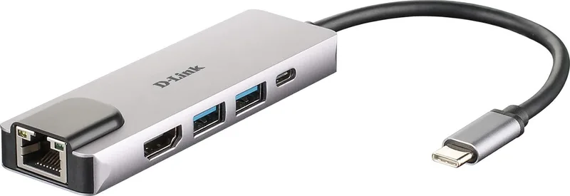 Hub D-link Dub-m520 2PTOS Usb3.0/1pto Hdmi/1pto Usb-c/1pto RJ45 Gris