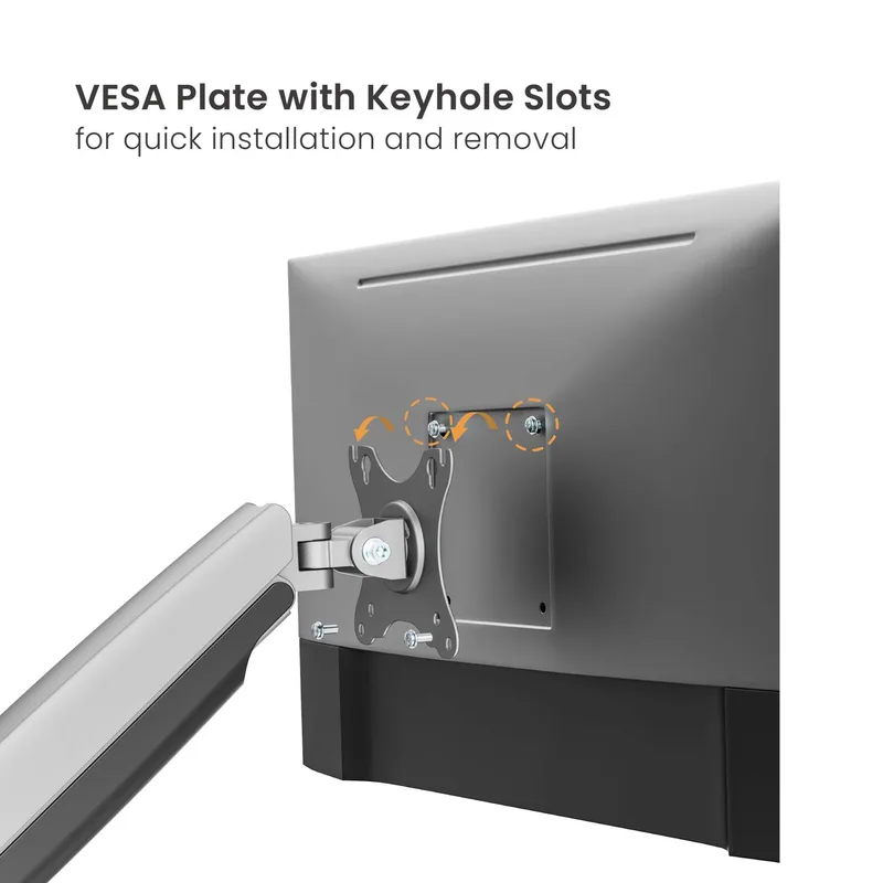 SOPORTE MESA MONITOR EWENT EW1527 HASTA 45 MAX.15KG 1 Brazo PLATA - foto 4
