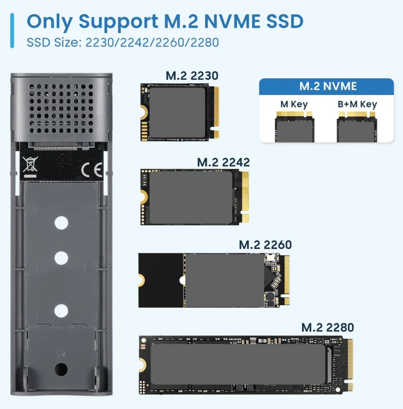 CAJA Disco Sólido SSD EWENT EW7060 USB3.2 GEN2 M.2 NVME PCIE - foto 2