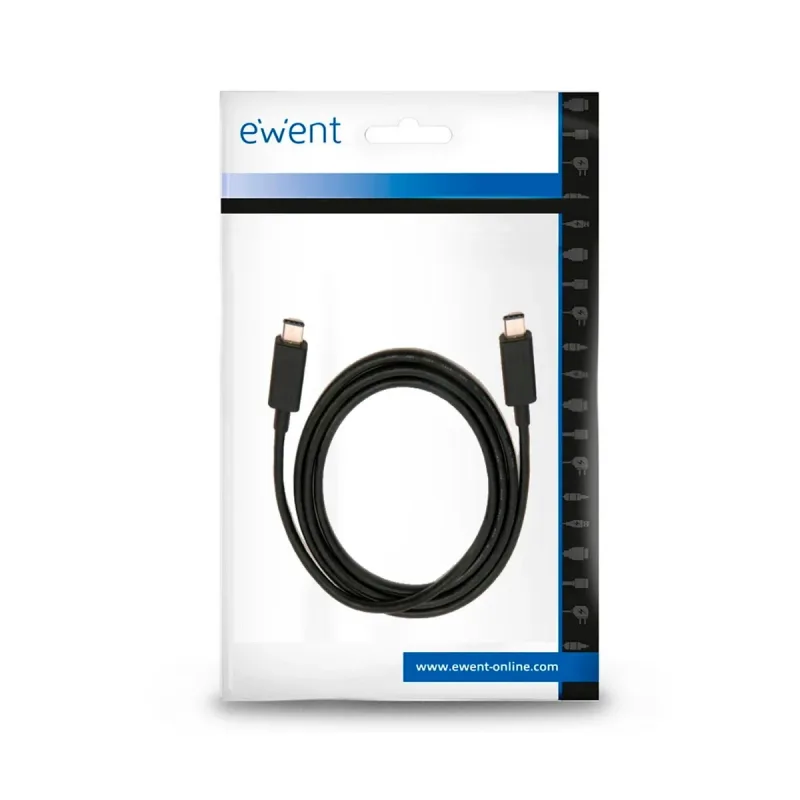 Cable Ewent USB 4 Gen3 Tipo-c/m A Tipo-c/m Fabric 1M Blanco/negro - foto 2