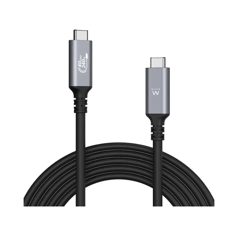 Cable Ewent USB 4 Gen3 Tipo-c/m A Tipo-c/m Fabric 1M Blanco/negro - foto 4