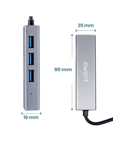 Hub Ewent Ew1159 3PTOS Usb-a 3.2 Gen1 1PTO Rj-45 Compatible CON Usb-c/usb-a - foto 2
