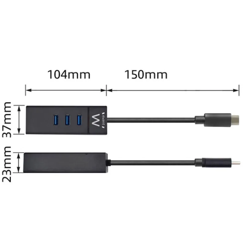 Cargador USB DE Pared Ewent Ew1337 3usb-c/1usb-a 140W C/cable Usb-c 2M