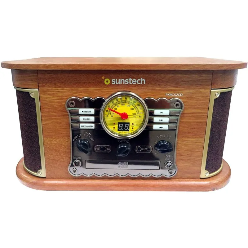 Tocadiscos Sunstech Pxrc52cd Bluetooth/k7/cd/fm/usb/sd Madera - foto 2