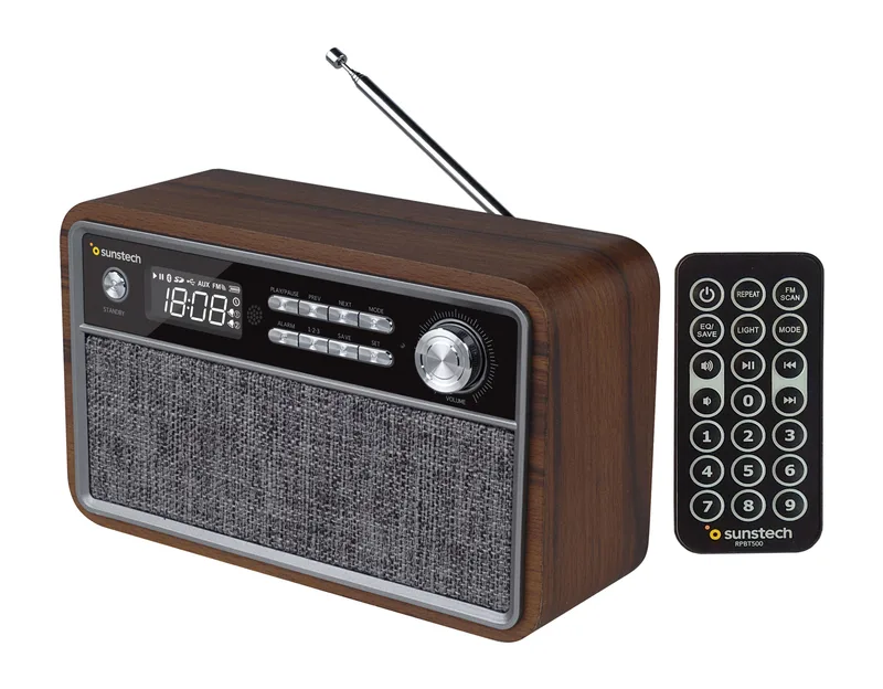 Radio Retro Sunstech Rpbt500 2x3w Bluetooth/fm/usb/sd Madera
