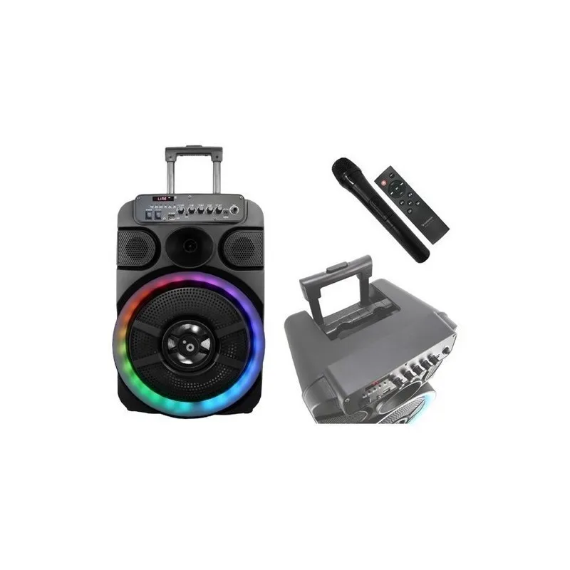 Altavoz Sunstech Muscles 12 40W Bluetooth/aux/tf/usb/fm Trolley Karaoke - foto 3