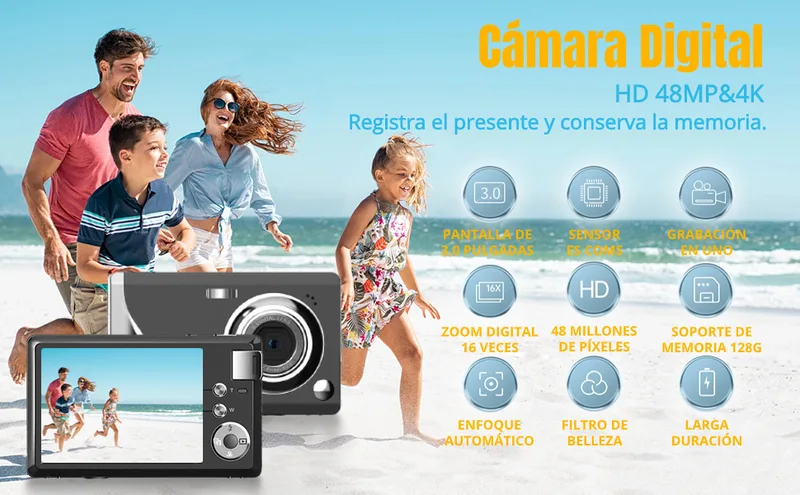 Camara DE Fotos Compacta Sunstech Dcam4825 Pantalla 2.4 Fotos Hasta 48MP Video 4k/2k - foto 4