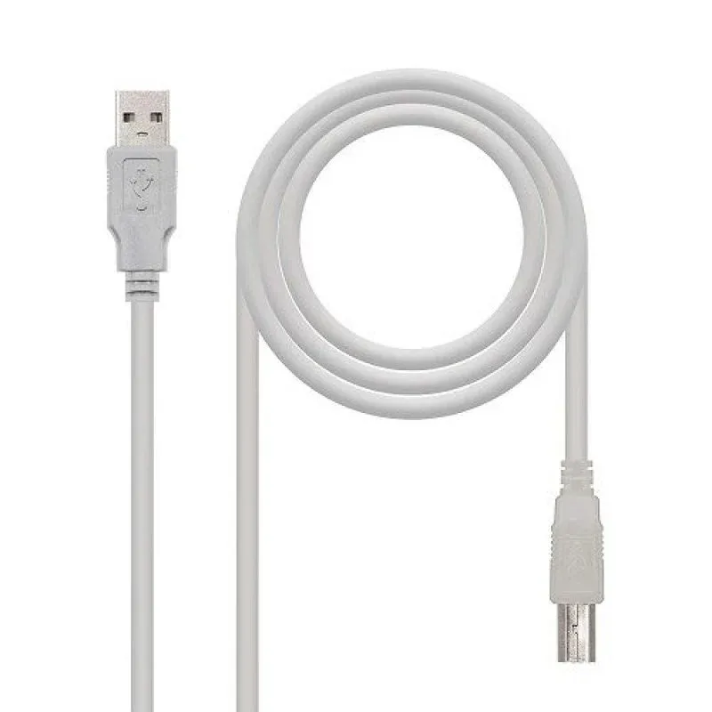 Cable USB Nano Cable Usb2.0 A/m - Usb2.0 B/m 3.0m Beige Impresora - foto 3