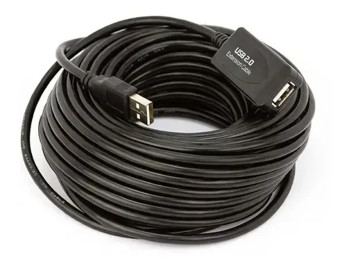 Nanocable Cable USB Nano Cable Usb2.0 A/m - Usb2.0 A/h 5.0m Negro Alargador C/amplificador