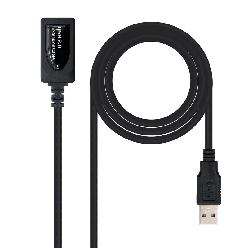 Nanocable Cable USB Nano Cable Usb2.0 A/m - Usb2.0 A/h 5.0m Negro Alargador C/amplificador - foto 2