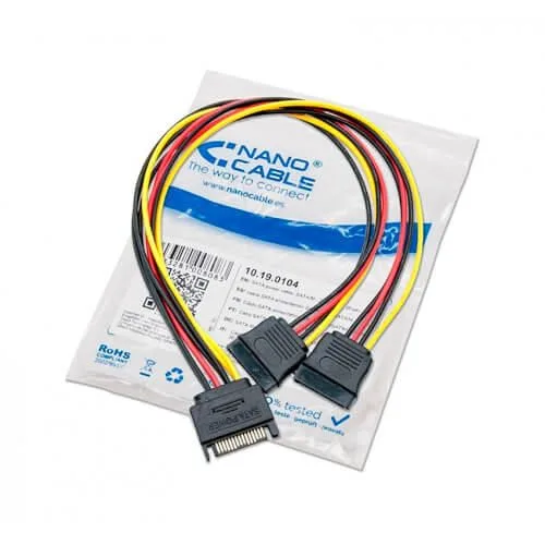 Cable Molex/sata Alimentacion Nano Cable Molex/m - 2xsata/h 0.20m OEM
