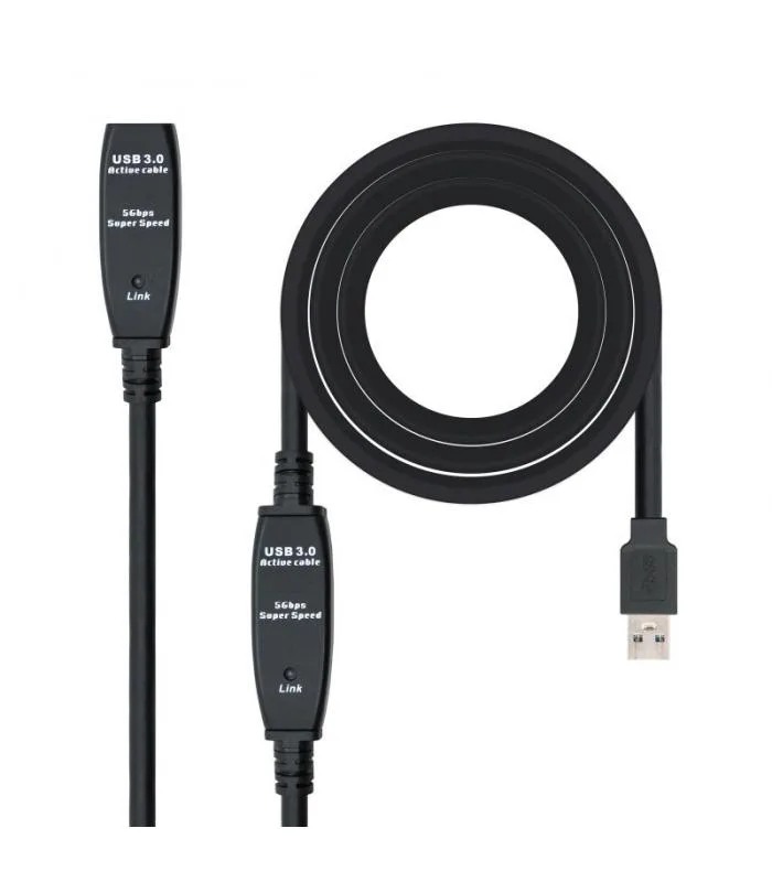 Nanocable Cable USB Nano Cable Usb3.0 A/m - Usb3.0 A/h 1.0m Negro Alargador - foto 2