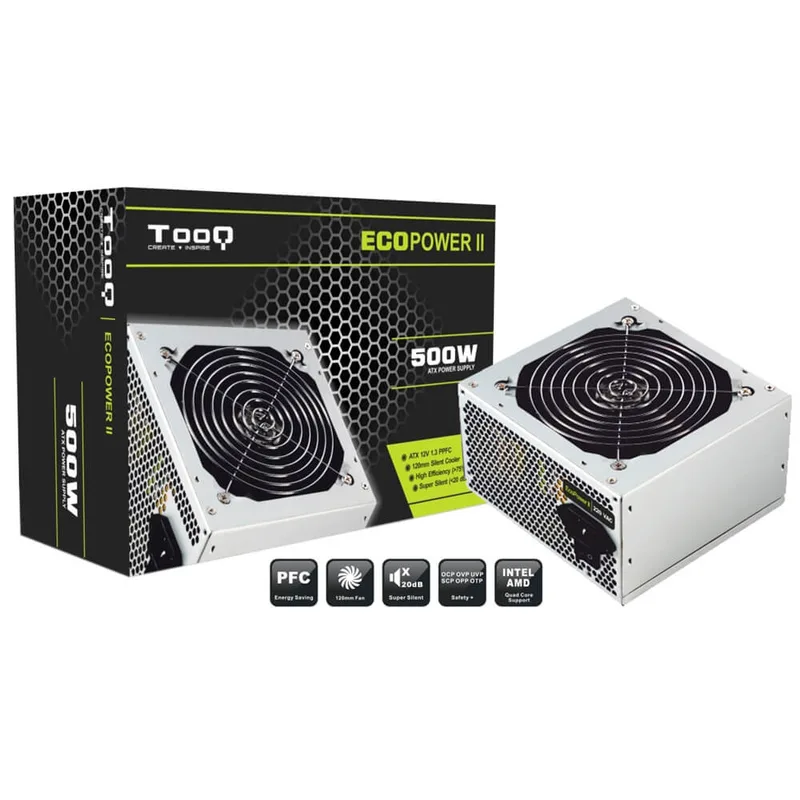 Fuente Alimentacion 500W Tooq Ecopower II 4SATA 12CM ATX