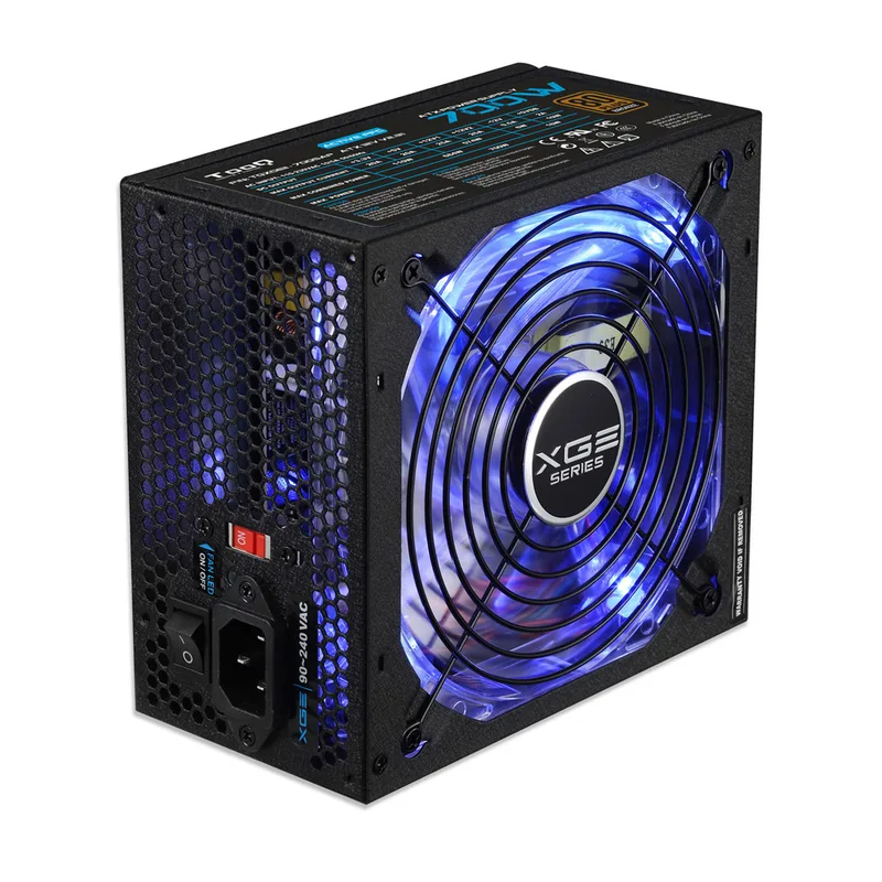 Fuente Alimentacion 700W Tooq Gaming Pfc-activo 80+ 6SATA 14CM ATX LED Azul