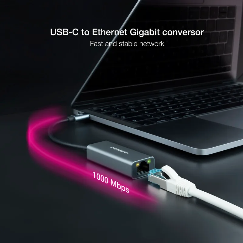 Nanocable Adaptador RED / Conversor Nano Cable USB Ethernet 10/100/1000mbps 0.15m