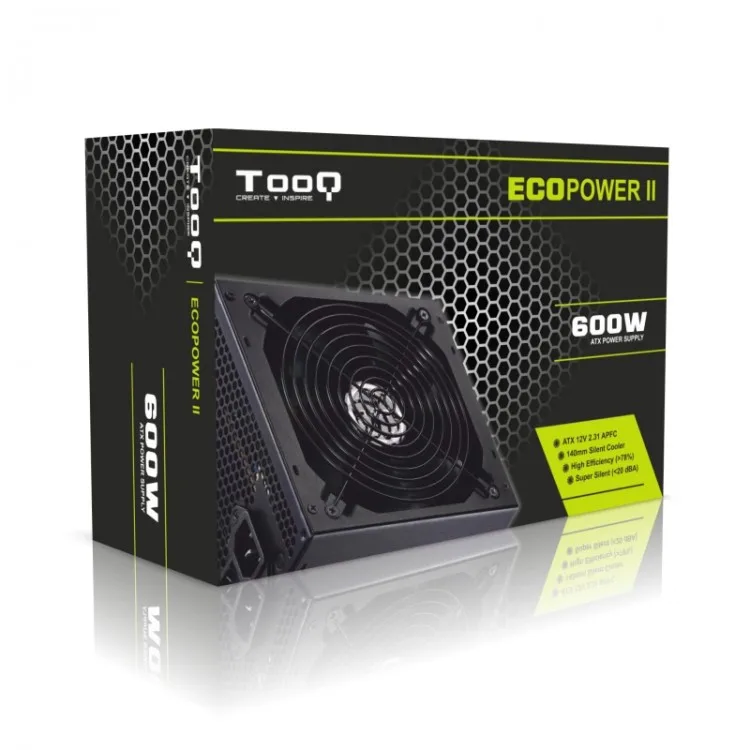 Fuente Alimentacion 600W Tooq Pfc-activo 5SATA 14CM ATX - foto 2