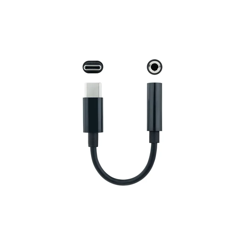 Nanocable Cable Adaptador Audio Nano Cable USB C/m - Jack3.5-h 0.11m Negro