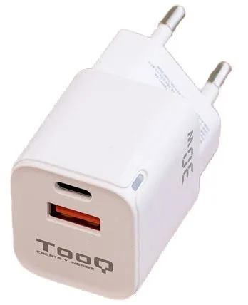Cargador USB Pared Tooq Tqwc-ganqcpd30wt GAN Usb-c/pd + Usb-a/qc 30W Blanco - foto 2