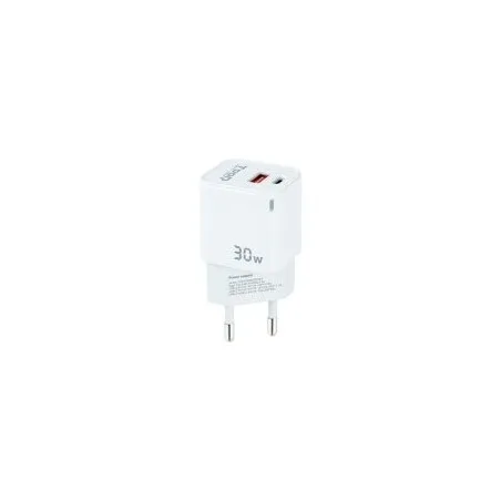 Cargador USB Pared Tooq Tqwc-ganqcpd30wt GAN Usb-c/pd + Usb-a/qc 30W Blanco - foto 3